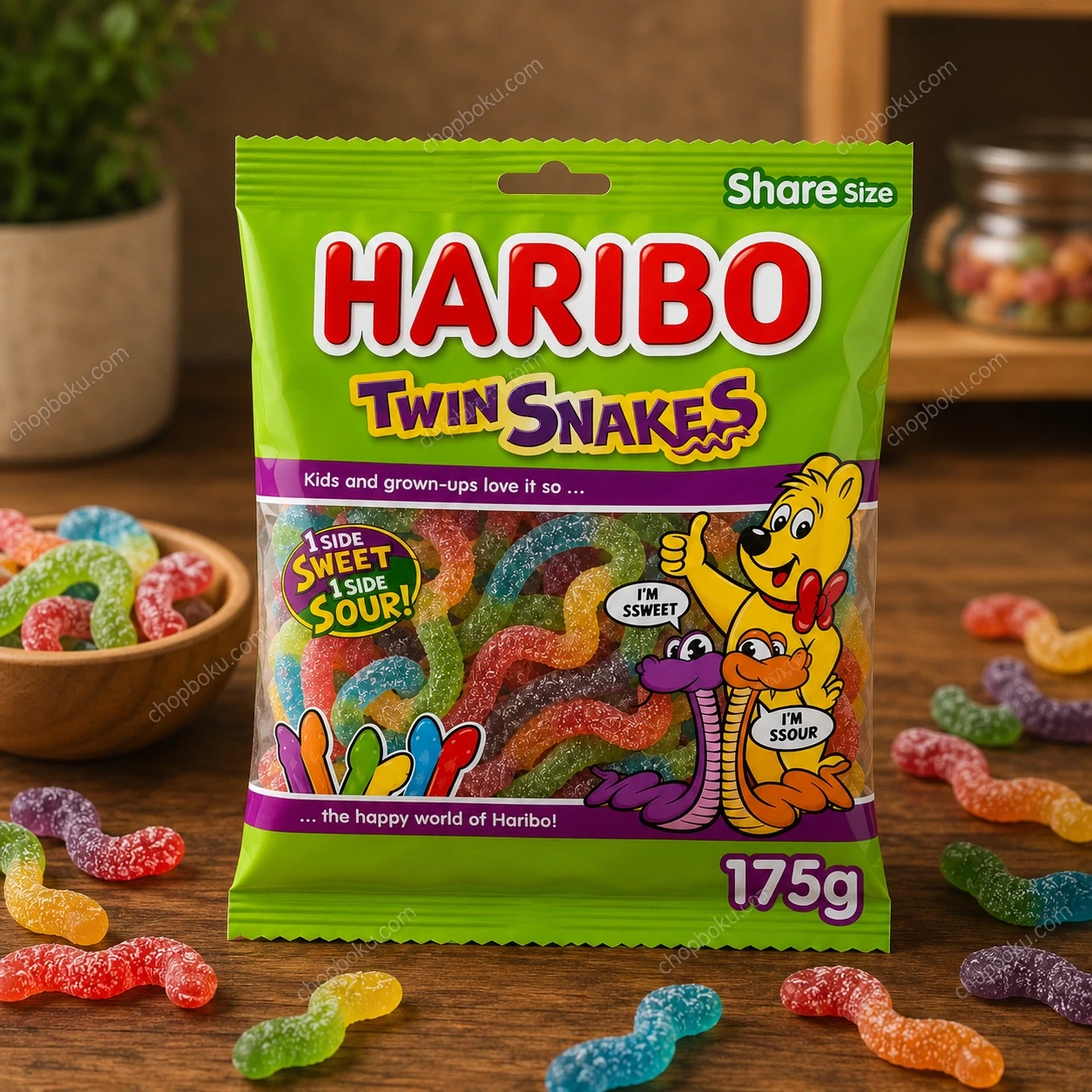 Haribo Twin Snakes Fruit Flavour Gum 175g