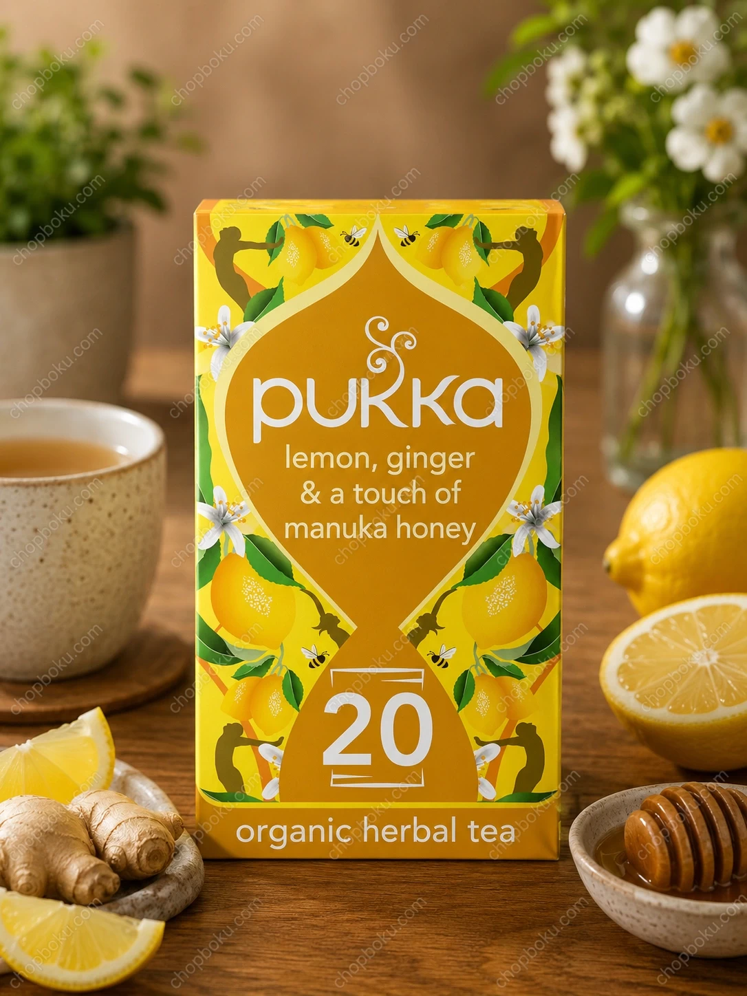 Pukka Organic Lemon, Ginger & Manuka Honey Tea 20 Herbal Tea Sachets (34g)