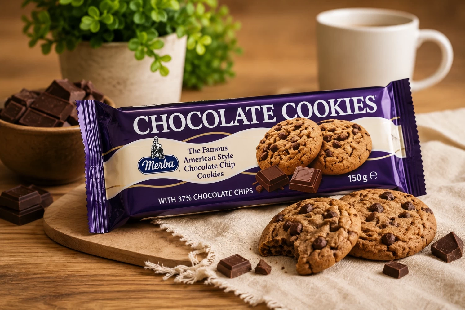 Merba Double Chocolate Cookies 150g – Premium Dutch Chocolate Cookies in Lagos Nigeria