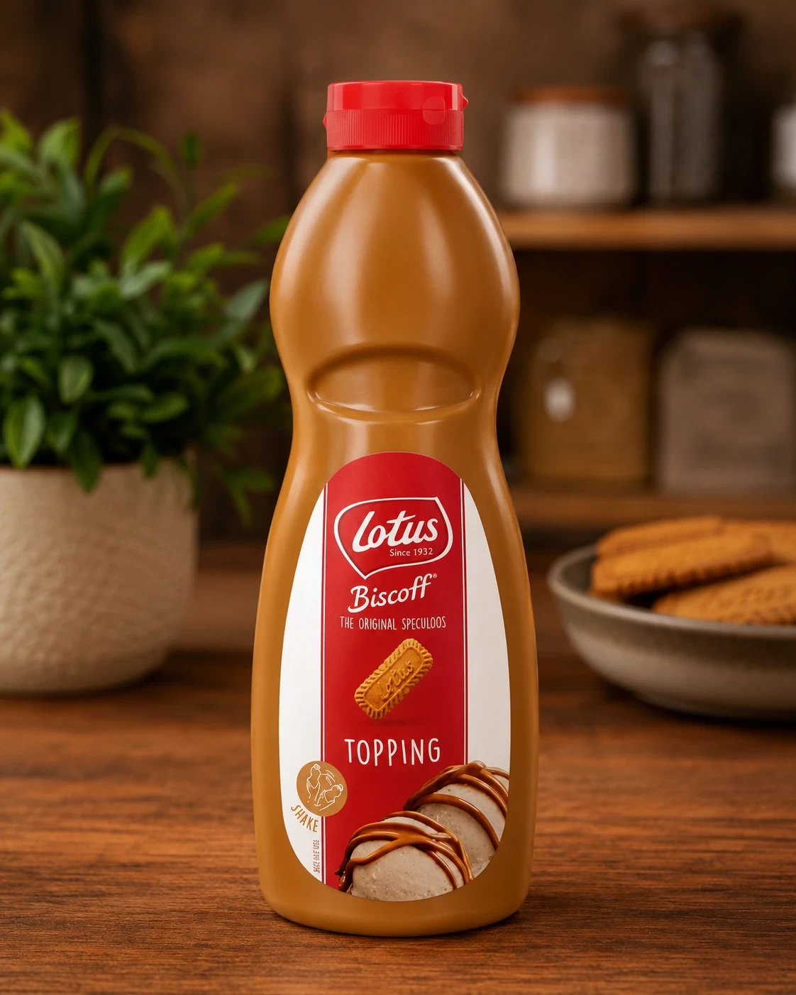 Lotus Biscoff Topping Sauce 1KG – Original Caramelized Biscuit Dessert Sauce for Ice Cream, Pancakes, Waffles & Baking in Lagos
