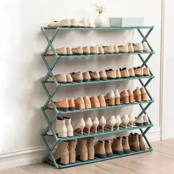 6 layers bamboo shoe rack
