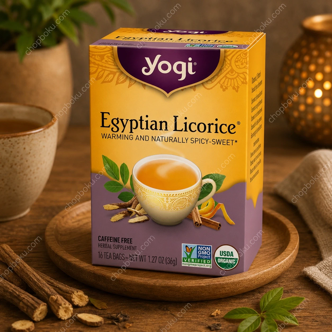 Yogi Tea Organic Egyptian Licorice Tea – 16 Tea Bags (36g / 1.27 oz)