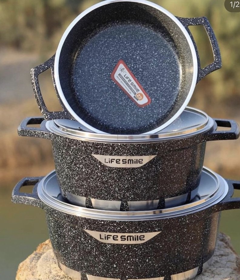 3-in-1 LIFE SMILE granite cookware