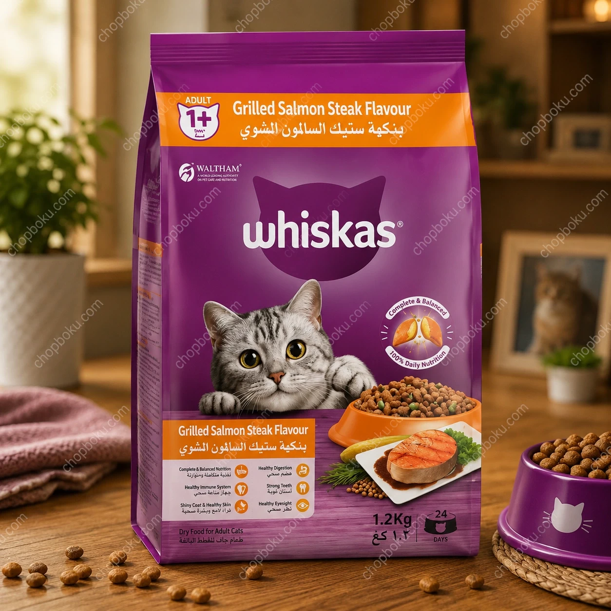 Whiskas Adult Grilled Salmon Steak Flavour Dry Cat Food 1.2kg
